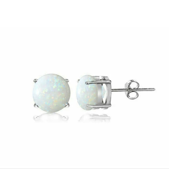 unbranded Jewelry - NWOT! Fire opal 925 sterling silver 6mm stud earrings!